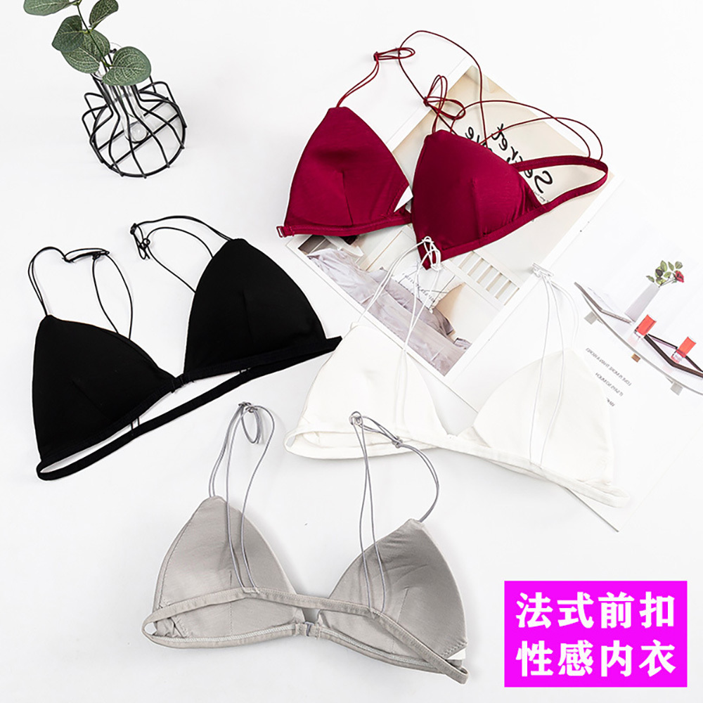 Bralette Triangle Set - 3D ชุดชั้นในเซ็กซี่บราบราทรงสปอร์ตบรายกทรงดันทรงชุดชั้นในผู้หญิงกระดุมด้านหน้าสปอร์ตบราสามเหลี่ยมชาม