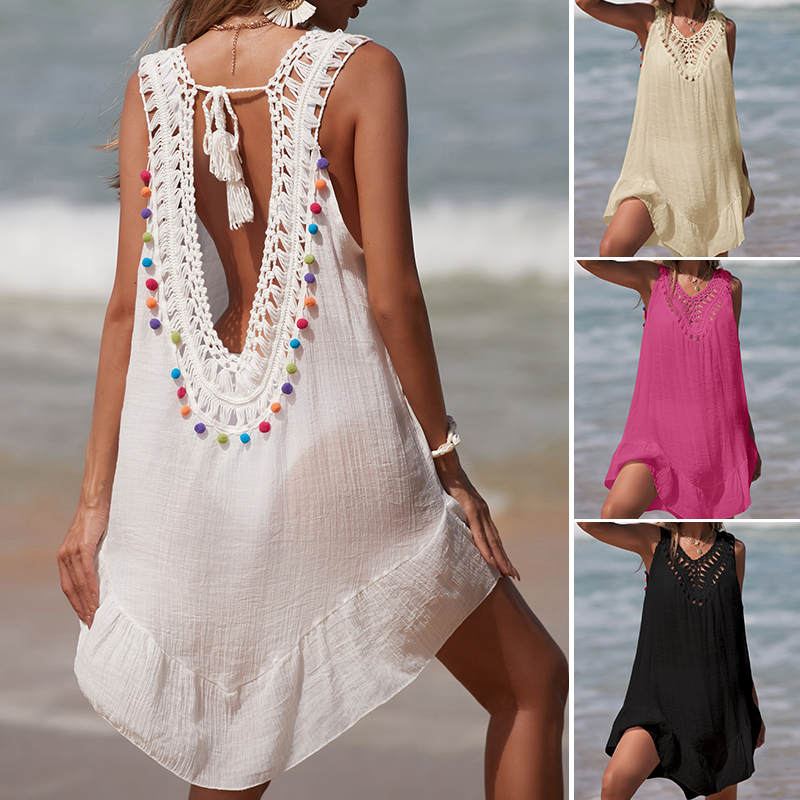 ผู้หญิง V คอ Backless Hollow O - Cover Up Kaftan บทวิจารณ์และราคา