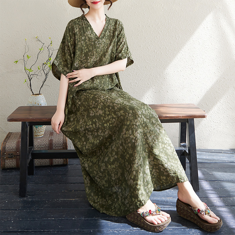ชุดเดรสผู้หญิงไซส์ใหญ่ ผ้าฝ้าย - Linen Dress Wrap บทวิจารณ์และราคา
