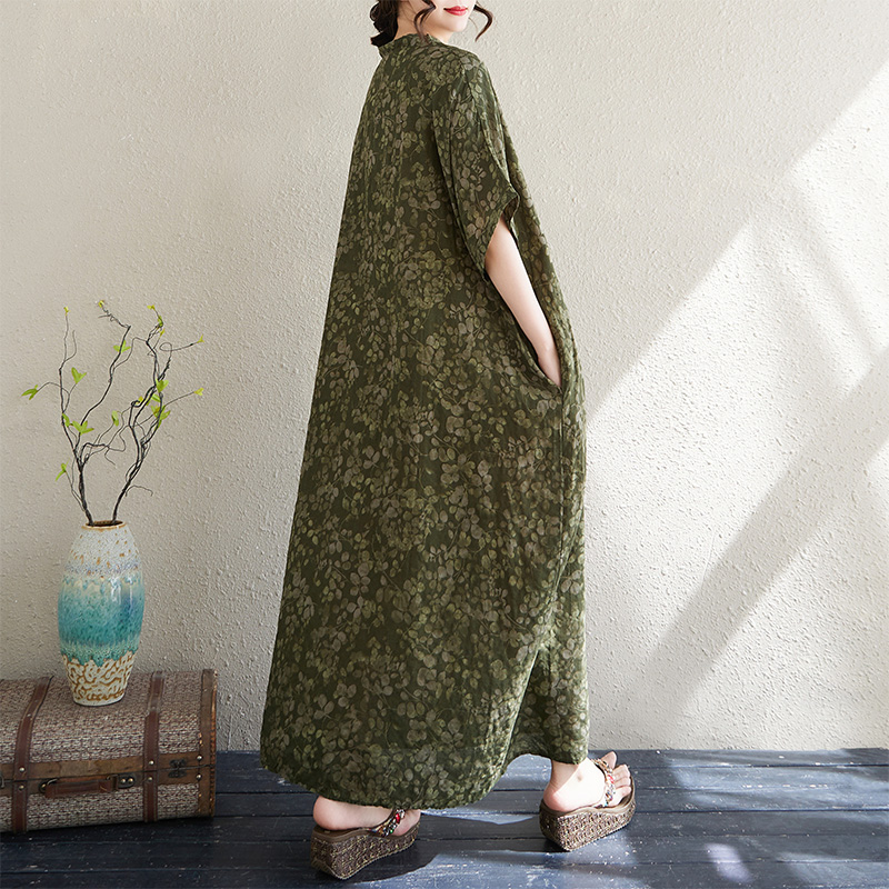 ชุดเดรสผู้หญิงไซส์ใหญ่ ผ้าฝ้าย - Linen Dress Wrap บทวิจารณ์และราคา