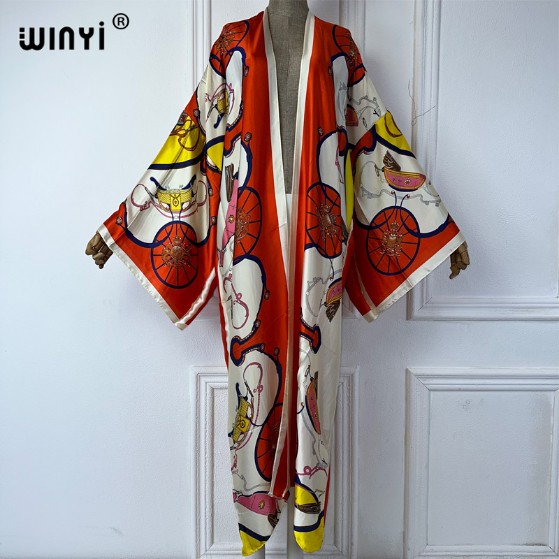 WINYI เสื้อคลุมกิโมโนลายโบโฮสำ - Cover Up Kaftan บทวิจารณ์และราคา