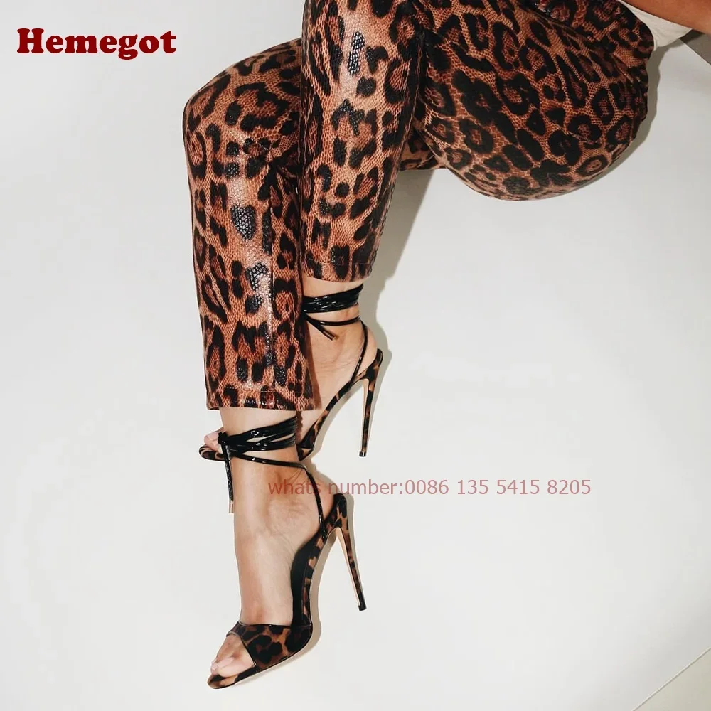 รองเท้าส้นสูงแบบส้นเข็มลายเสือ - Sandal Strappy Heeled บทวิจารณ์และราคา