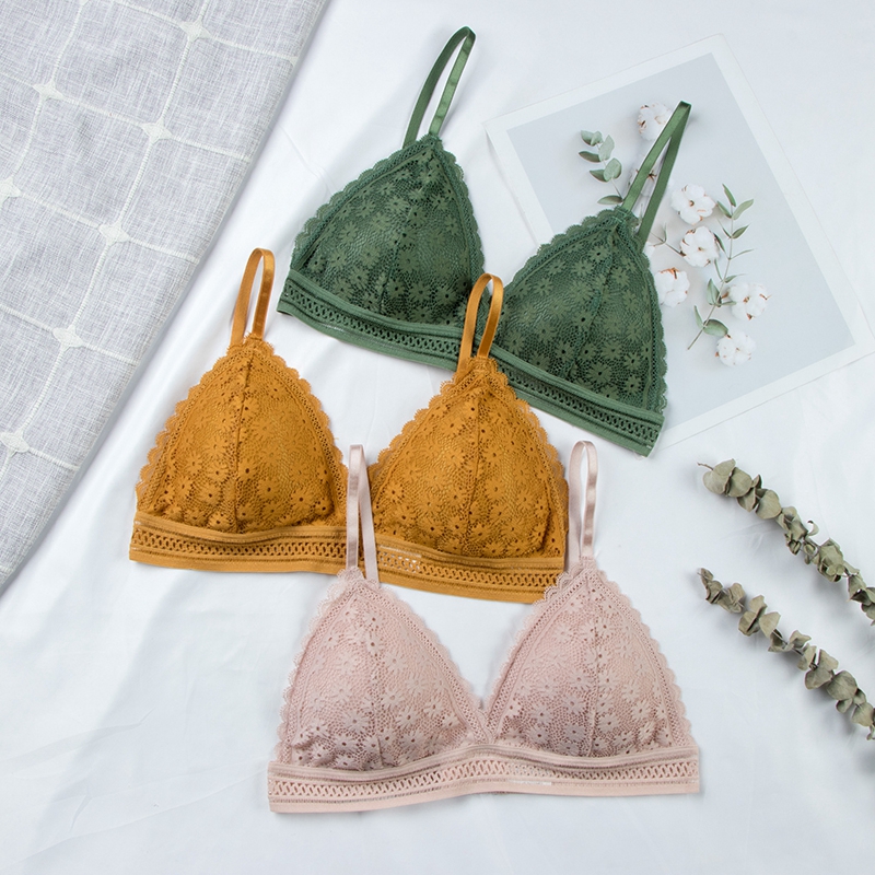 เซ็กซี่ Floral Lace Bra Top สํ - Bralette Triangle Set บทวิจารณ์และราคา